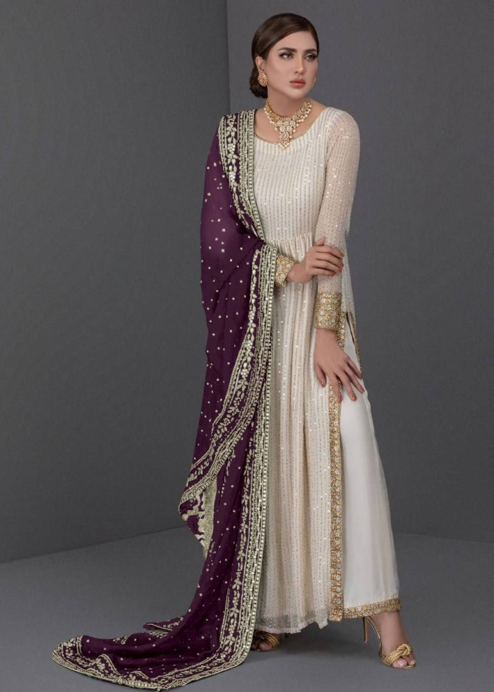Sequence Embroidery Work Kurat Set  