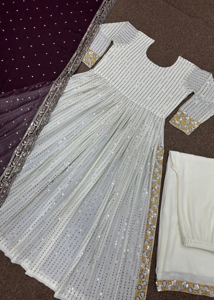 Sequence Embroidery Work Kurat Set  