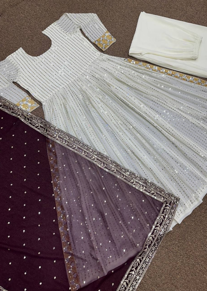 Sequence Embroidery Work Kurat Set  