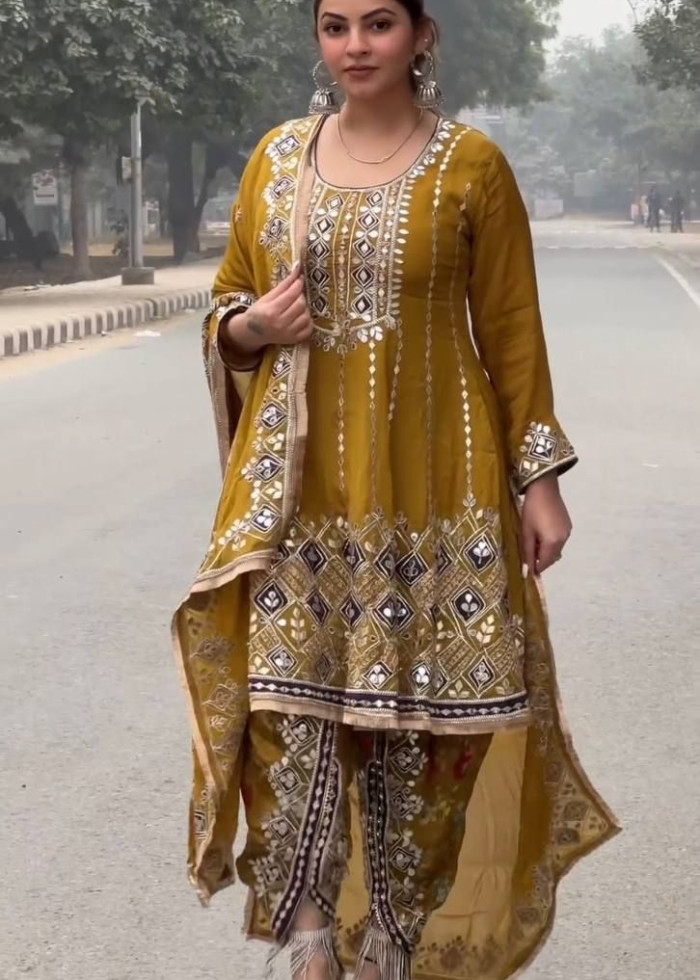 Chinon Silk Fabric Suit