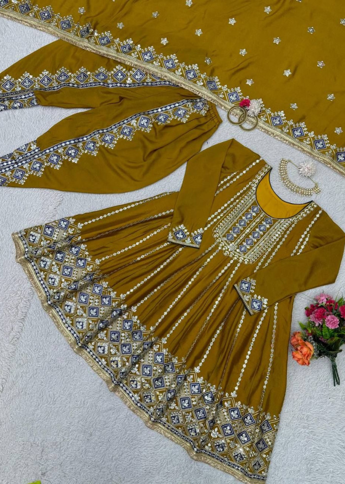 Chinon Silk Fabric Suit