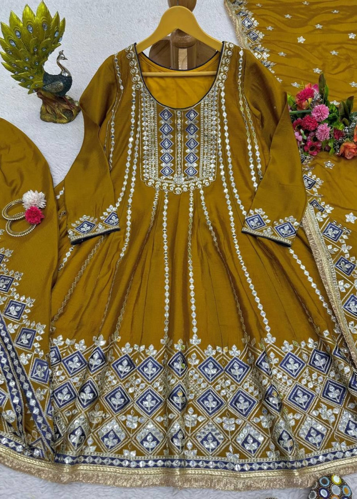 Chinon Silk Fabric Suit