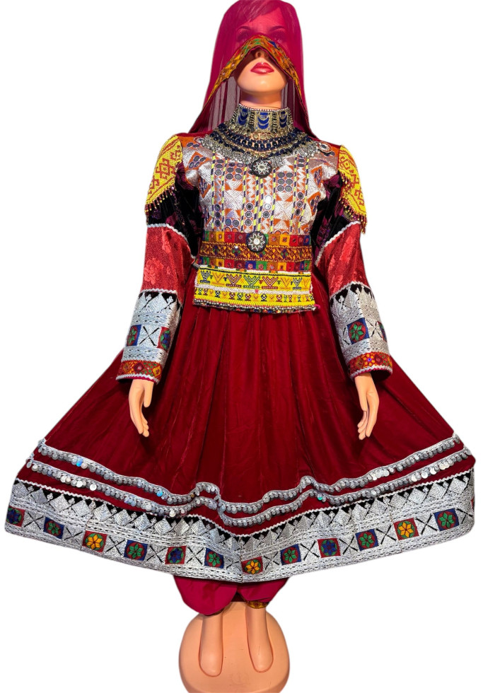 Afghan Wedding Dress/ Afghan Dress Kuchi Charma Works