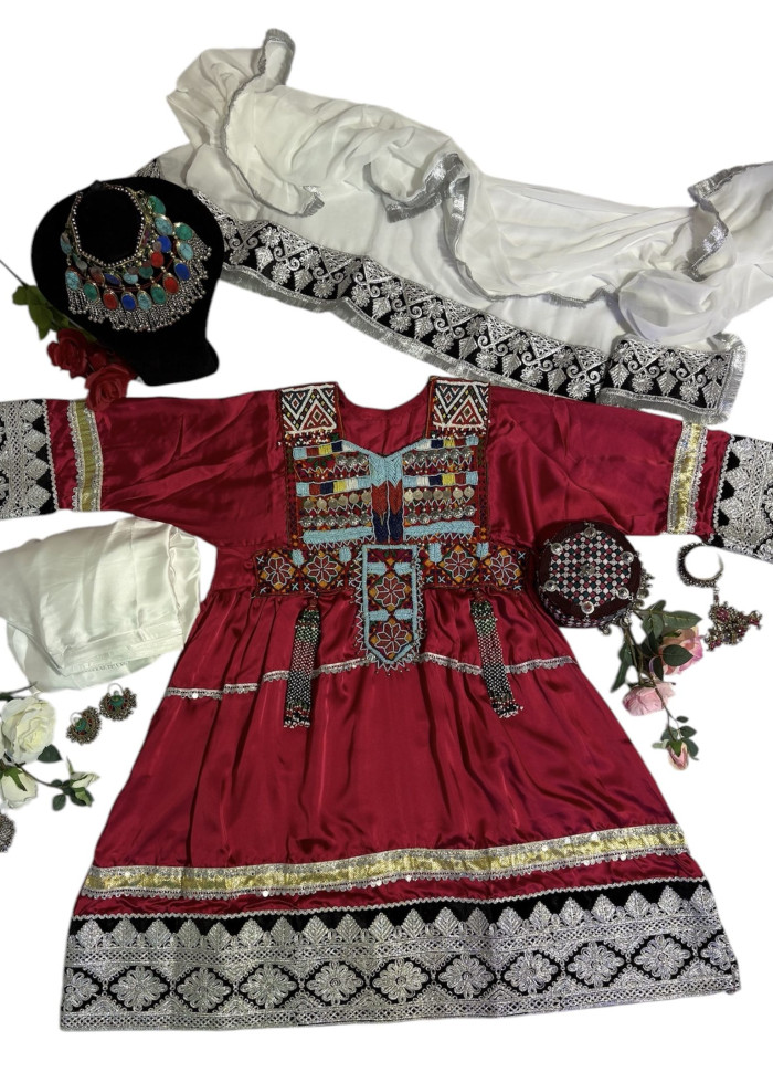 Afghan Wedding Dress/ Afghan Dress Kuchi Charma Works