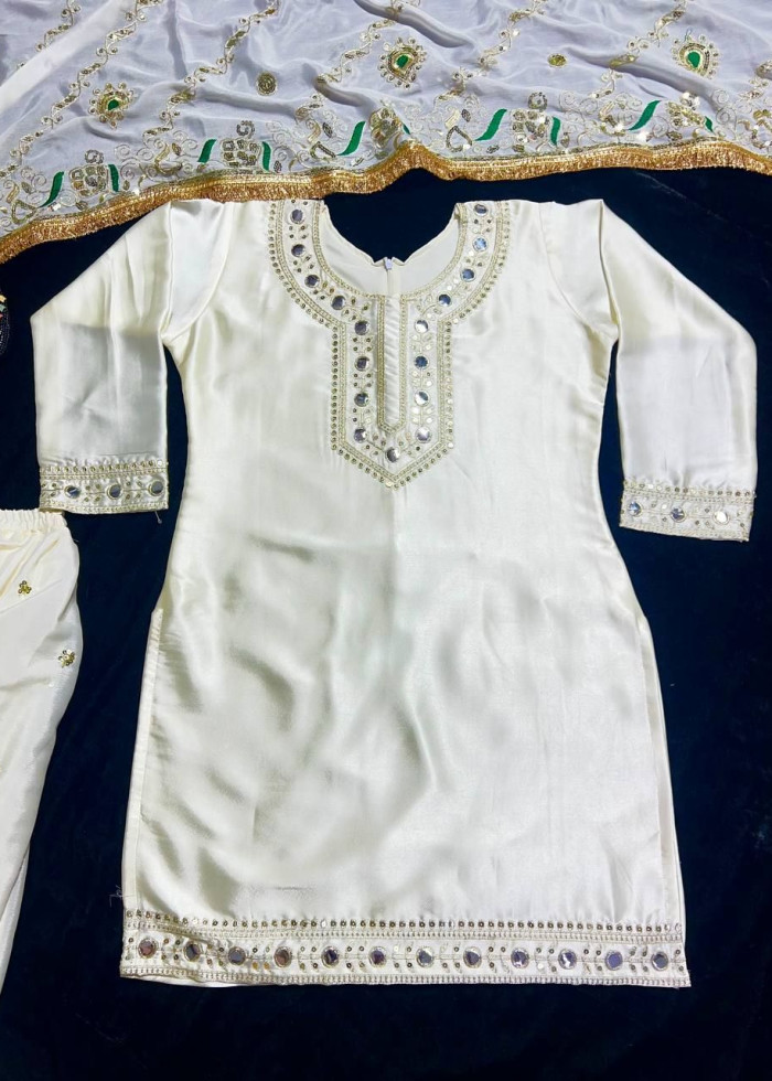 Party Wear Top Dhoti Skirt Patten With Dupatta 