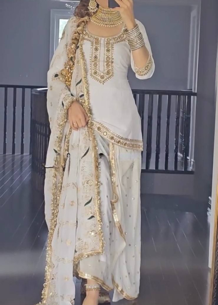 Party Wear Top Dhoti Skirt Patten With Dupatta 