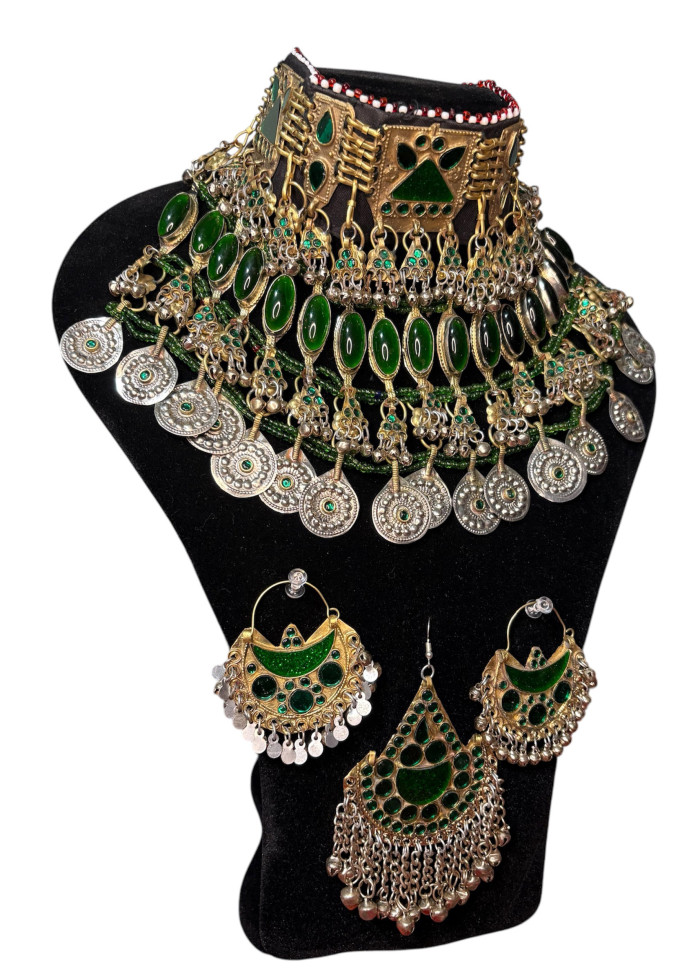 Green Afghan full jewellery set