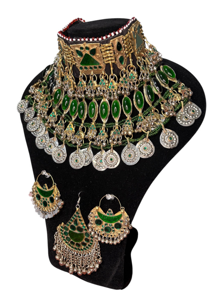 Green Afghan full jewellery set