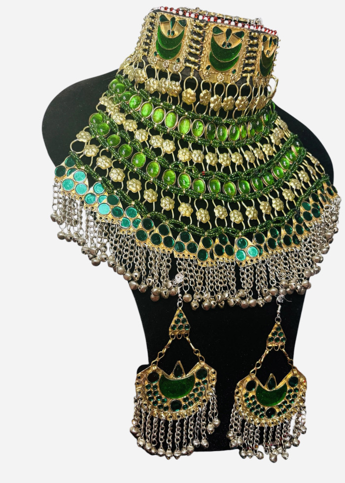 Green Afghan full jewellery set