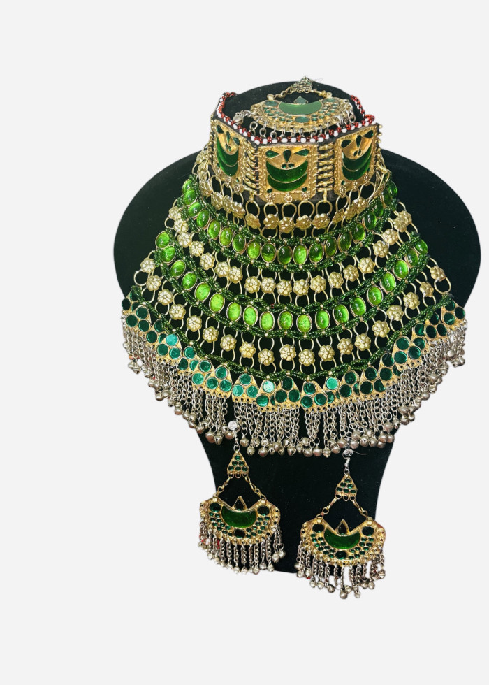 Green Afghan full jewellery set