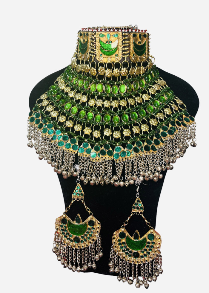 Green Afghan full jewellery set