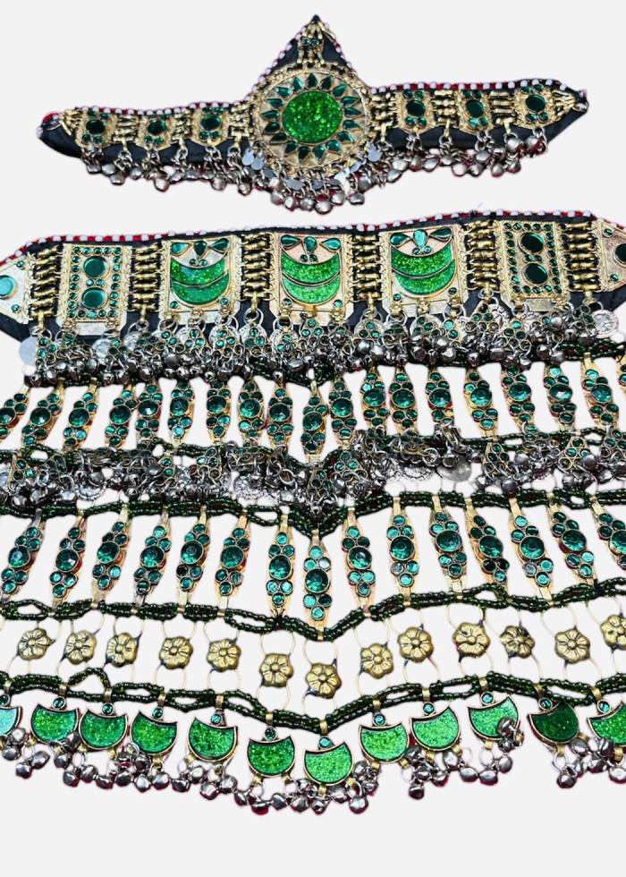 Green Afghan full jewellery set