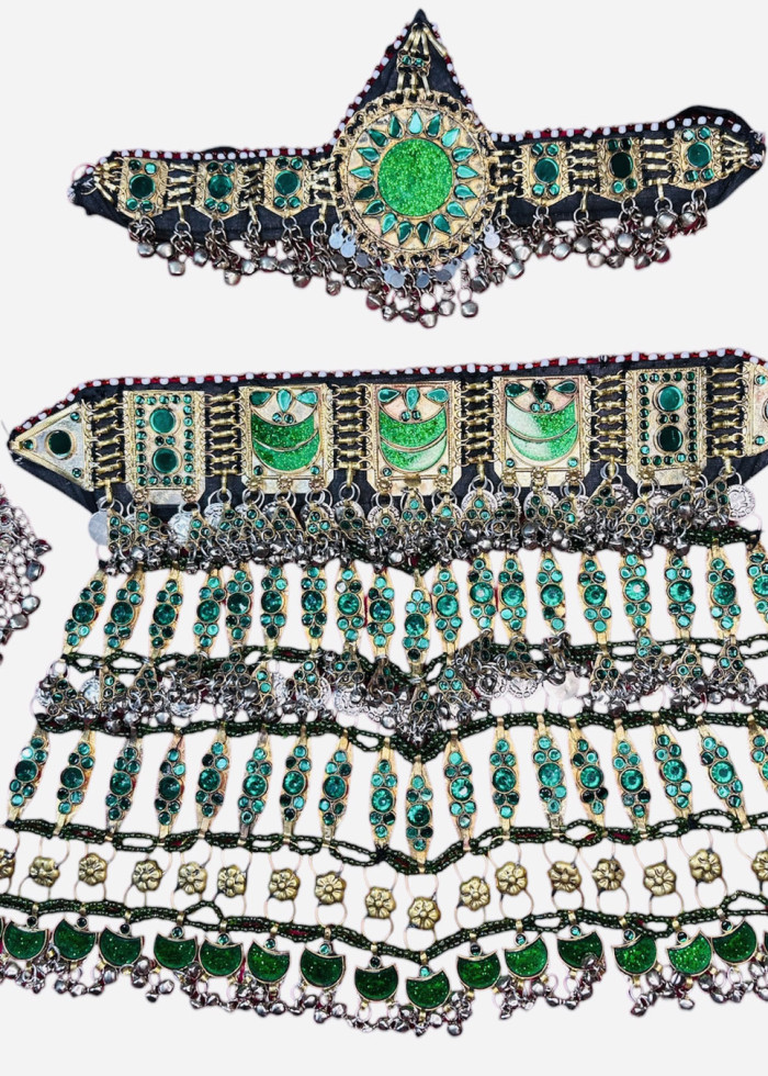 Green Afghan full jewellery set