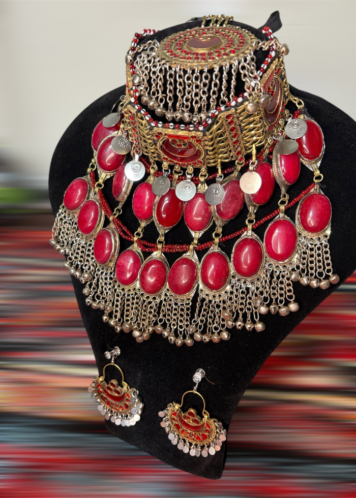 Red Afghan full jewellery set