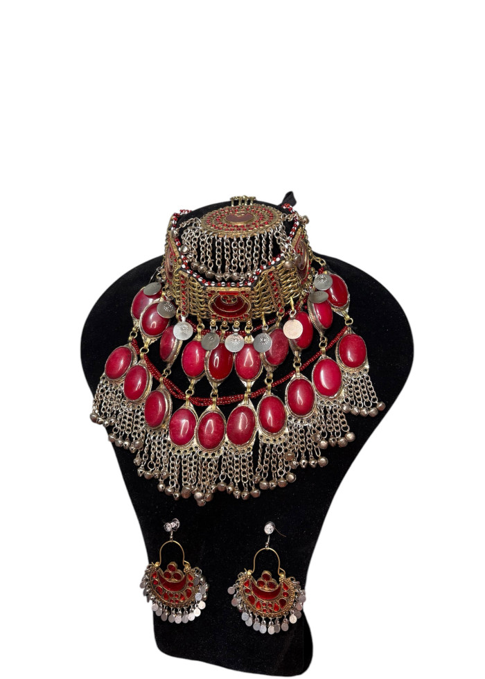 Red Afghan full jewellery set