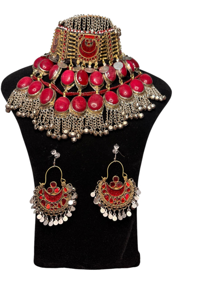Red Afghan full jewellery set