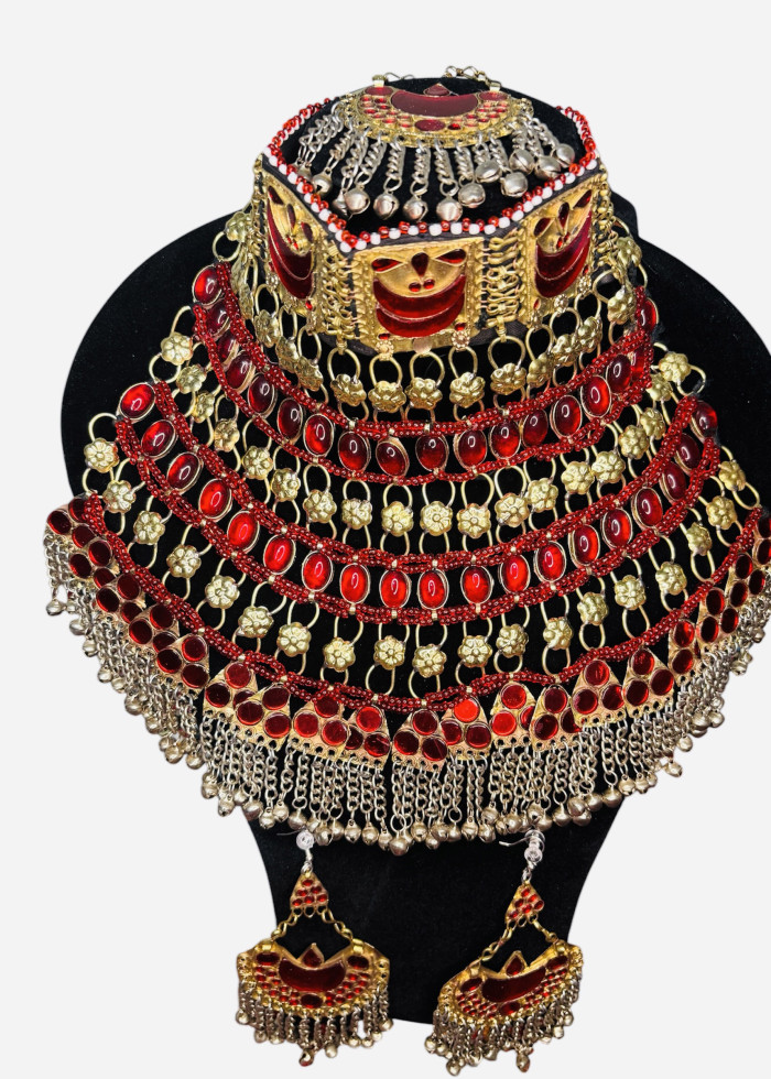 Red Afghan full jewellery set