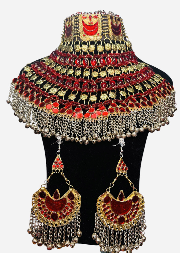 Red Afghan full jewellery set
