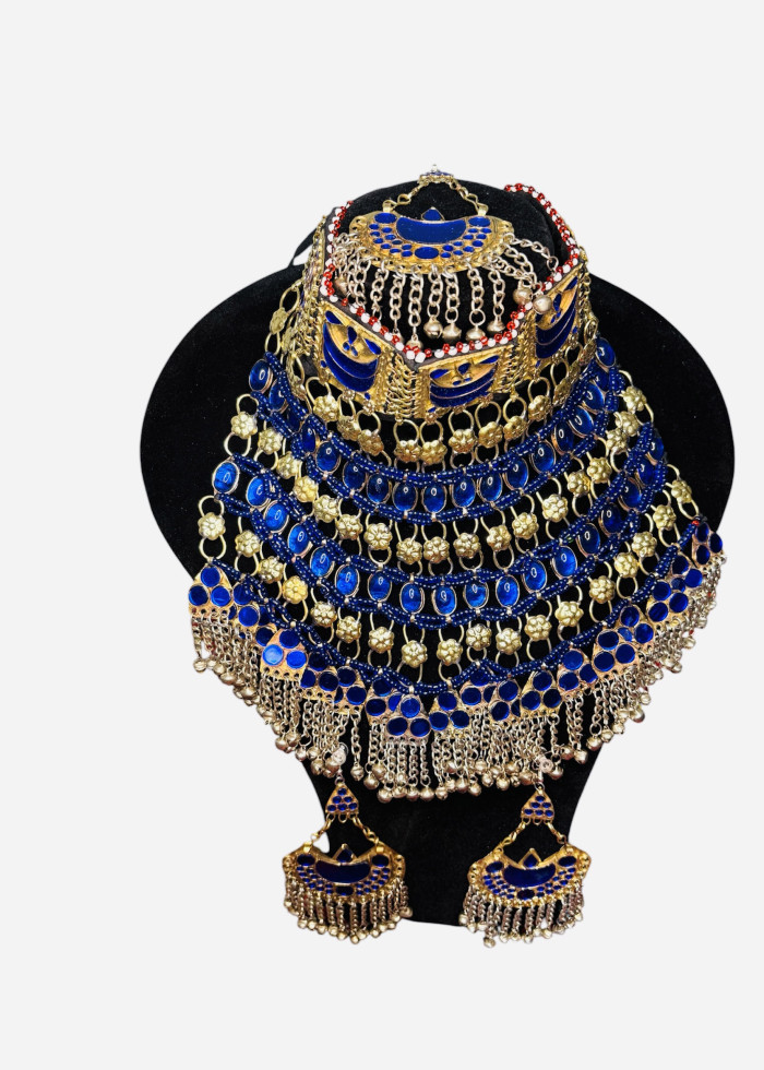 Blue Afghan full jewellery set