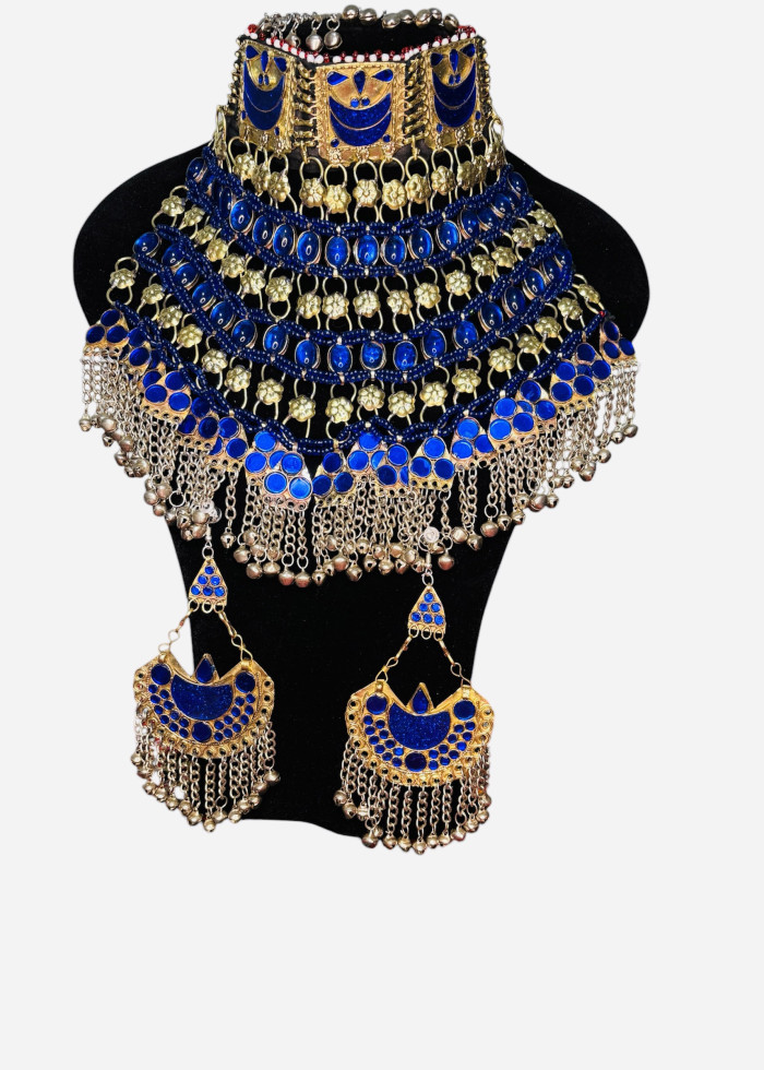 Blue Afghan full jewellery set