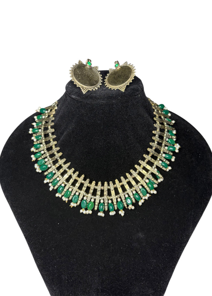 Moti Necklace with earings 
