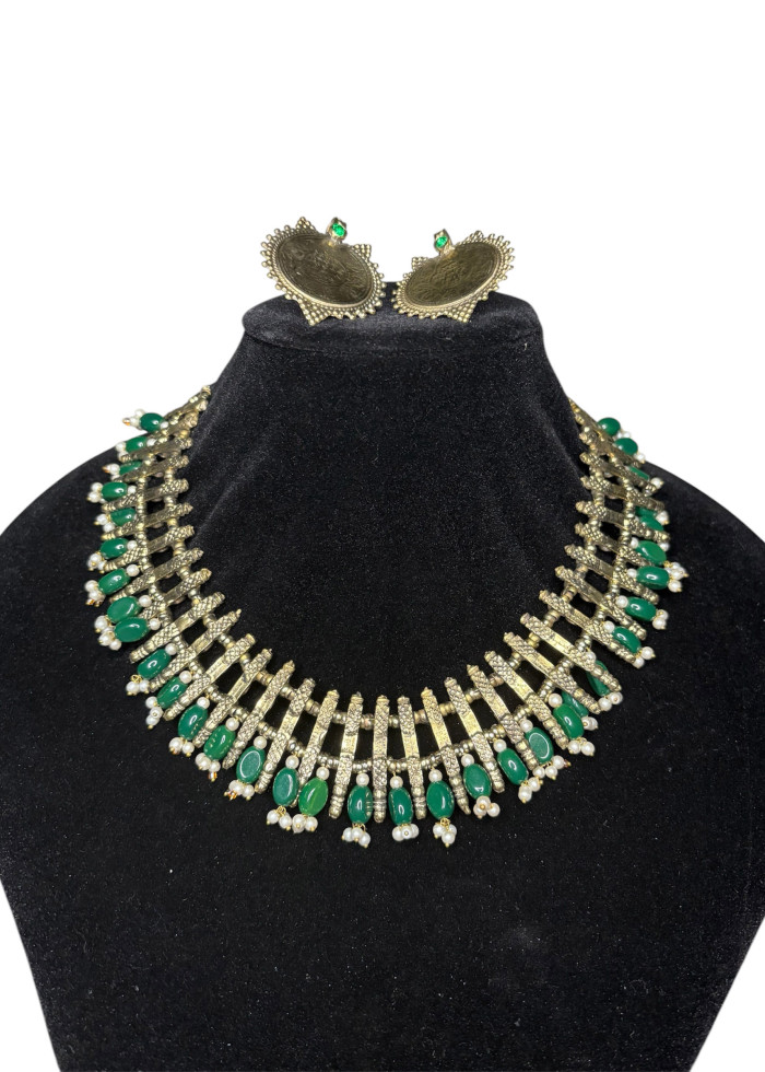 Moti Necklace with earings 