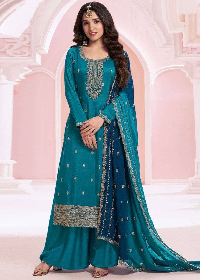 Party Wear Designer Sewn Shalwar Kameez Plazo Suits
