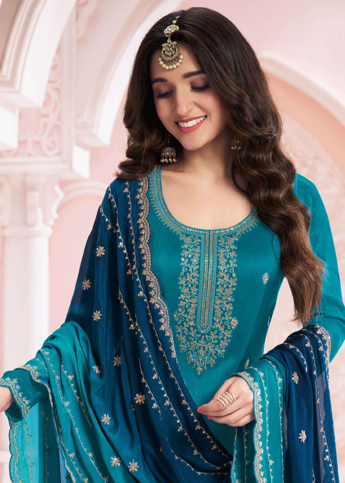 Party Wear Designer Sewn Shalwar Kameez Plazo Suits